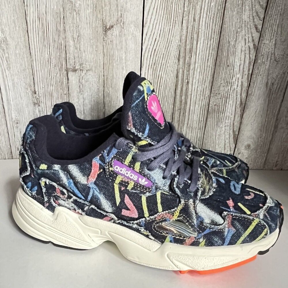 Adidas Originals Women's Denim Falcon Fashion Retro Sneakers CG6249 Sz 6.5 - Picture 12 of 16